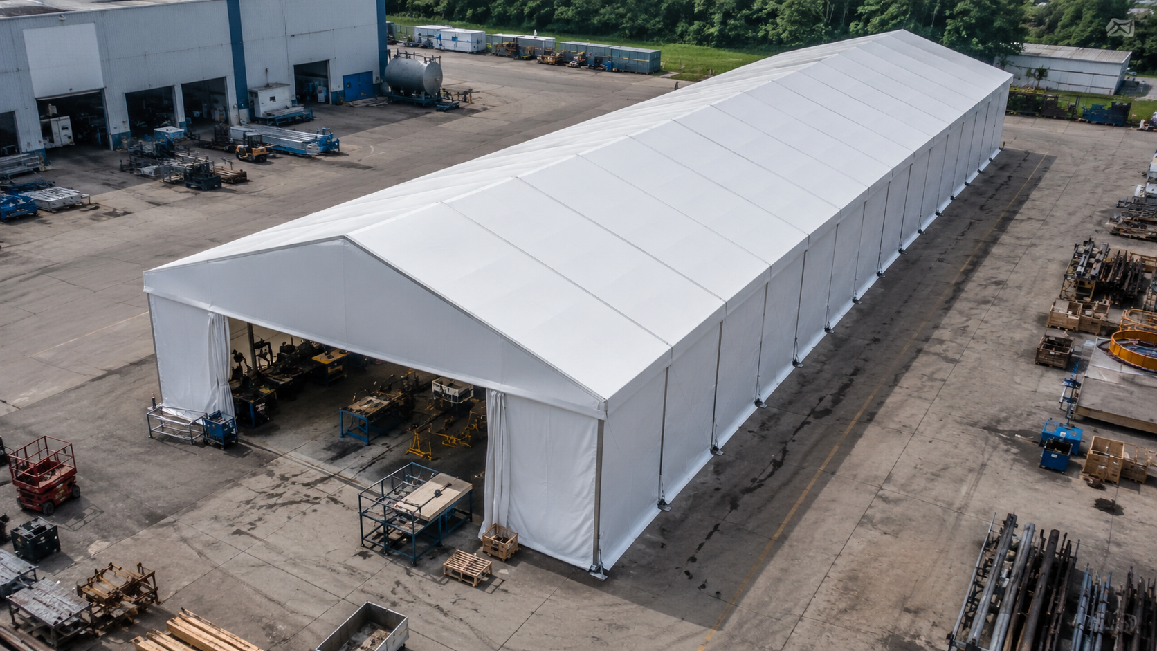 Aluminum frame workshop tent structure