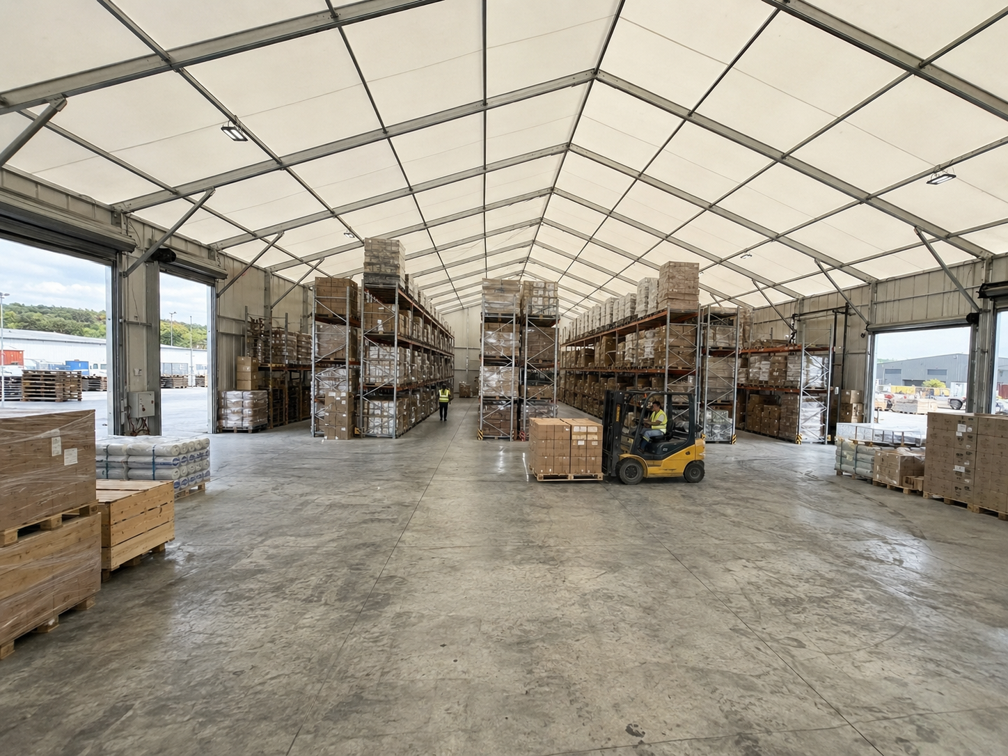 Aluminum frame warehouse tent structure